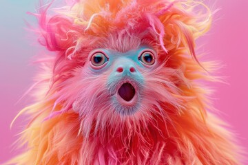 Obraz premium A Colorful Creature's Startled Gaze