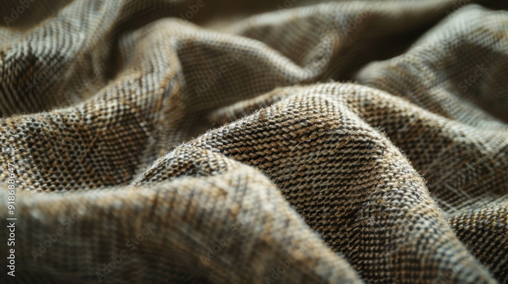 Poster close-up of textured fabric with an intricate woven pattern, showcasing the craftsmanship and detail