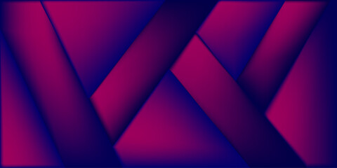 Abstract holographic blue and purple diagonal line shapes banner. modern wallpaper design for presentation, home decoration. glowing retro waves vector background