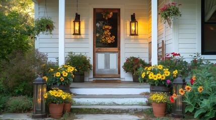 Naklejka premium モダンな家と植栽のイメージ