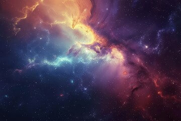 Obraz premium Glowing Nebula and Stars in the Cosmos