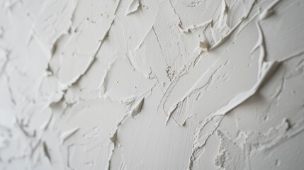Obraz premium Stylish decorative plaster creates abstract relief on the wall with a white putty pattern