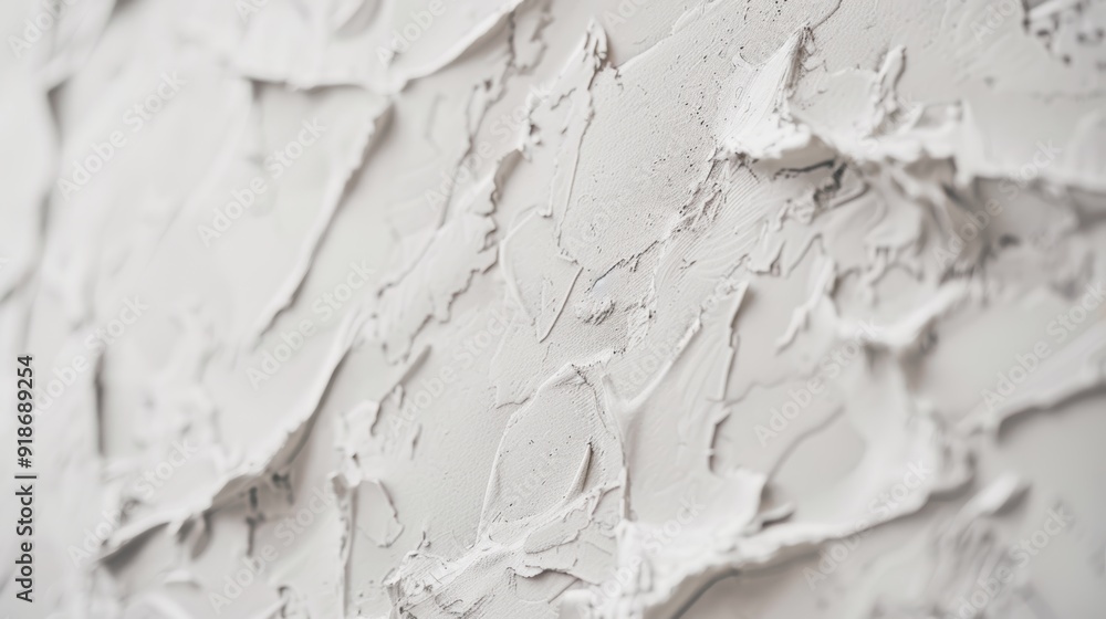 Poster close-up shot showcasing the modern look of intricate patterns and rough texture in decorative white