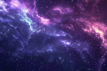 Naklejka premium Glowing Nebula and Stars in Deep Space