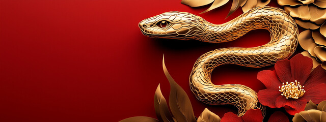 Obraz premium Happy Chinese new year 2025 Snake Zodiac is a design asset suitable for creating festive, greeting cards and banners
