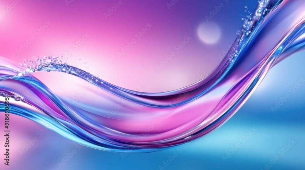 Poster swirls of blue and purple create a harmonious wave pattern, evoking tranquility and fluidity in an a
