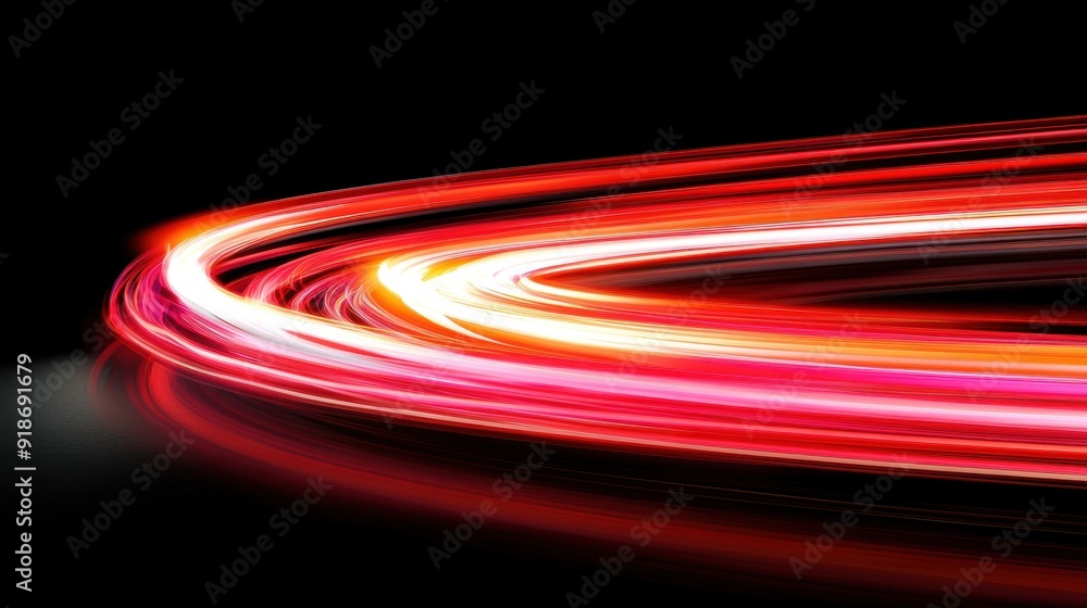 Poster colorful light trails swirl in captivating patterns, showcasing vibrant energy and motion in a dark 