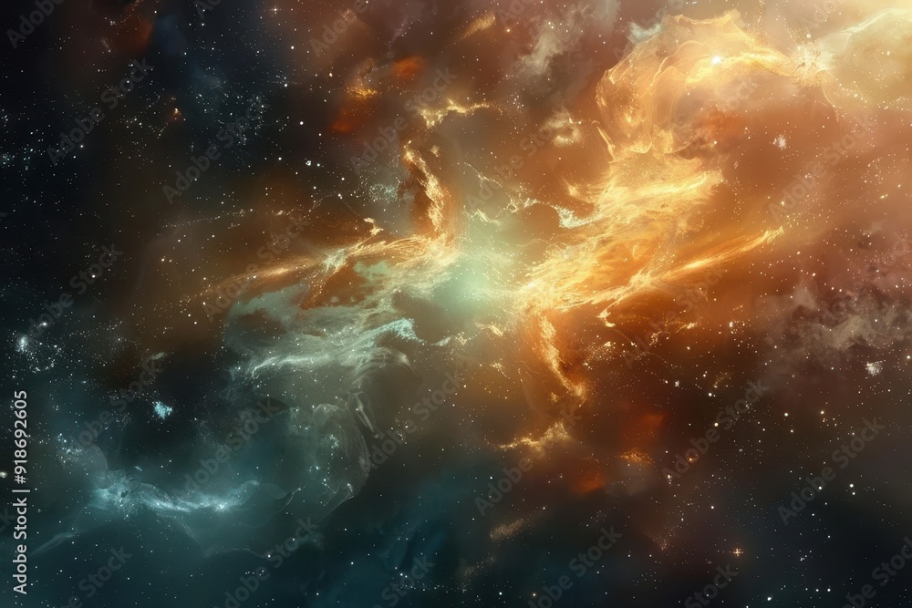 Canvas Prints glowing nebula and stars in deep space