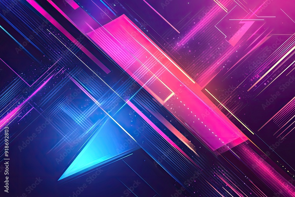 Poster a colorful abstract background with a pink and blue line. the background is made up of many differen