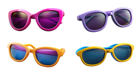 Fashionable Sunglasses Cut-Out on Clear Transparent Background