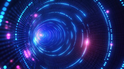 Fototapeta premium A blue and pink spiral with many dots