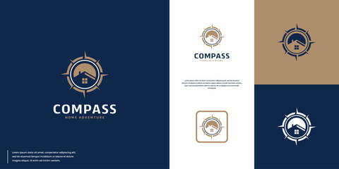 house and compass abstract logo, property supplies, housing, logo design illustration. © dhulpikir