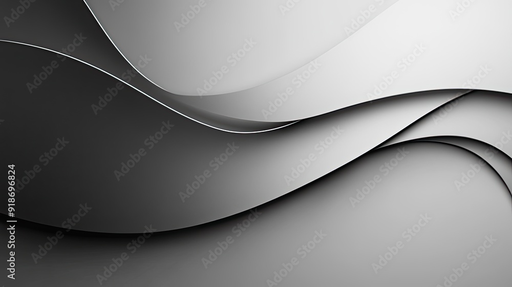 Poster a gray wave. the image is a gray background with a black line that is curved