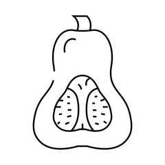 pumpkin orange line icon vector. pumpkin orange sign. isolated contour symbol black illustration