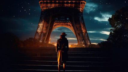 Mystique at Twilight: A Parisian Silhouette Encounter