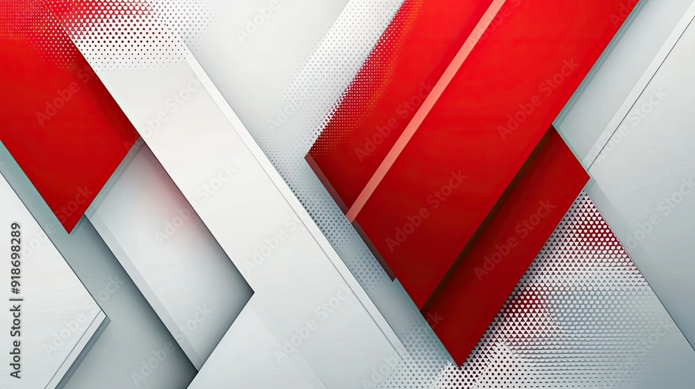 Aufkleber a red and white background with a red triangle on the left side