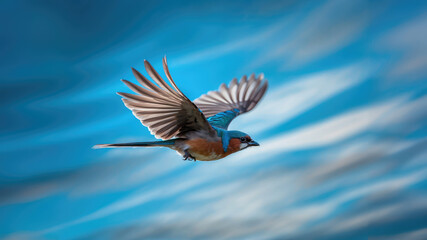 Naklejka premium Ethereal Glide: A Snapshot of Serenity in the Sky