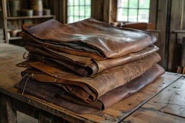 Authentic Pioneer Leather Hides, Perfect for Crafting Western Frontier Items, Durable, Hand-Crafted, and Ready to Use for Your Next Project These Premium Hides Are the Ideal Choice for Creating