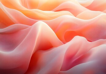 Obraz premium Liquid wave shapes that blend softly into each other with a palette of warm pastels like peach and coral