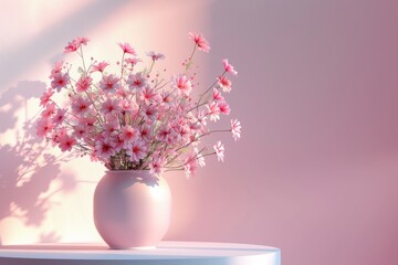 Delicate Pink Flowers in a Soft Glow