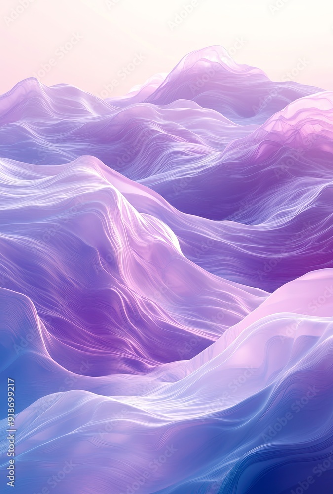 Poster soft, wave-like patterns that flow organically across the canvas, with gentle gradients of pastel pu