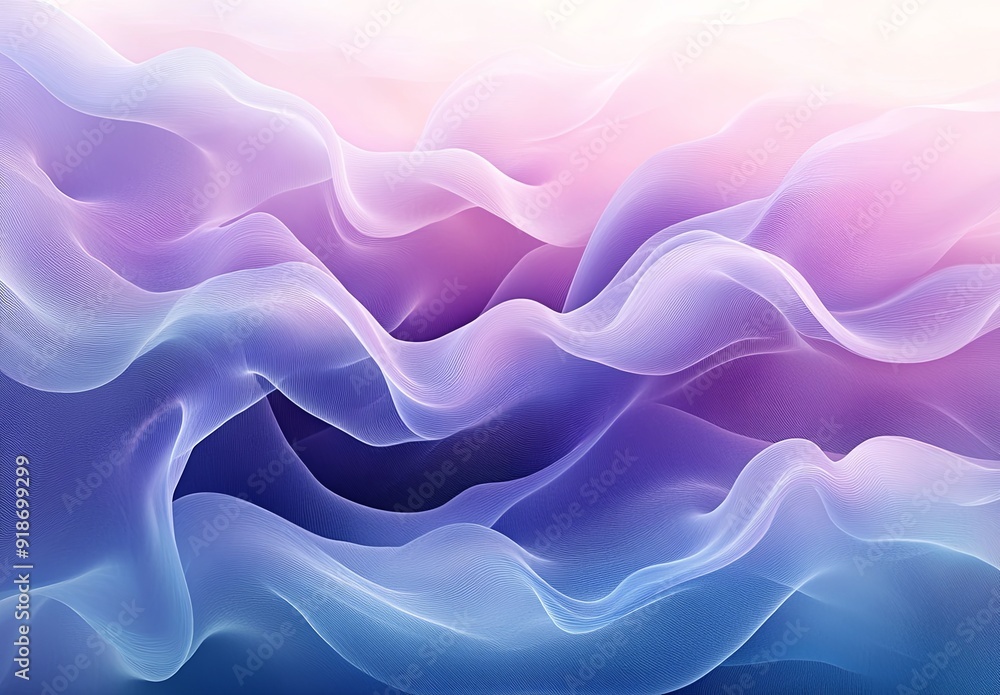 Poster soft, wave-like patterns that flow organically across the canvas, with gentle gradients of pastel pu