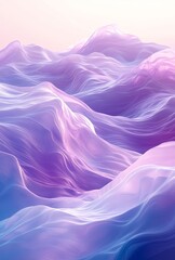 Obraz premium Soft, wave-like patterns that flow organically across the canvas, with gentle gradients of pastel purples and blues