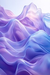 Obraz premium Flowing, wave-like shapes in a calming palette of pastel blues and lavender, creating a serene visual effect