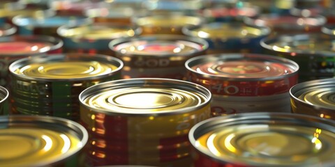 A collection of canned goods stored on a table
