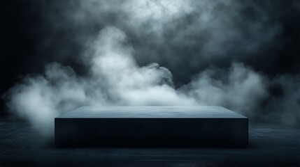 empty table with smoke