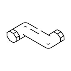 hex key assembly furniture line icon vector. hex key assembly furniture sign. isolated contour symbol black illustration