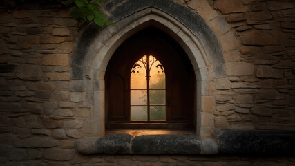 Obraz premium Mystic Glow: An Evening Serenade through Time-Worn Stones