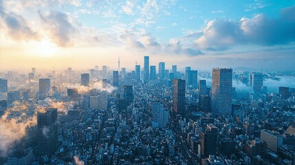 a view of a city from the top of a skyscraper