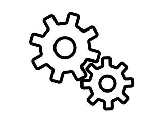 シンプル二連歯車マークA：角丸8歯黒線