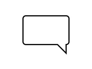 ミニマルな長方形吹き出しB：角丸下右黒線