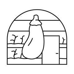 greenhouse eggplant line icon vector. greenhouse eggplant sign. isolated contour symbol black illustration