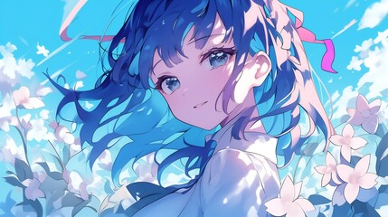 Naklejka premium bautifull anime girl
