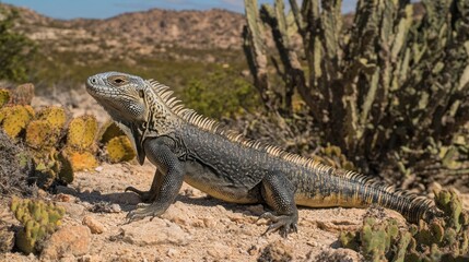Naklejka premium island land iguana