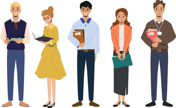 A group of school teachers, various ethnicity and genders