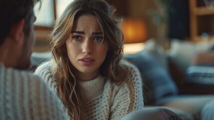 Fight, divorce or couple with anger, conflict or affair with marriage issue, home or ignore. Partners, mature woman or man with frustration, relationship problems or toxic with depression or cheating