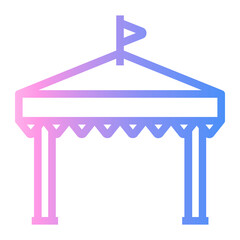 tent Line Gradient Icon