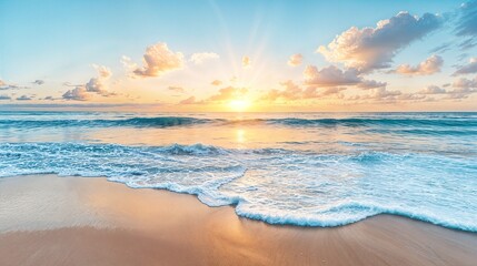 the sun is setting over the ocean waves