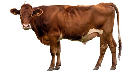 Brown Cow Isolated on White Background