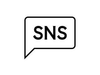 ミニマルなSNS吹き出しロゴB：黒線