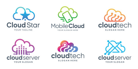 inspiration of cloud logo design collection.