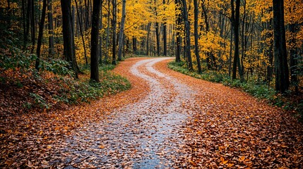 Fototapeta premium a dirt road in the middle of a forest