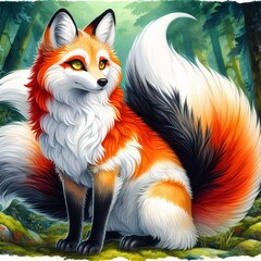 Obraz premium artistic illustration of a kitsune 3