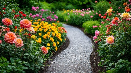 a garden filled with lots of colorful flowers