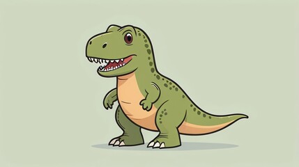 simple cute dino cartoon illustration