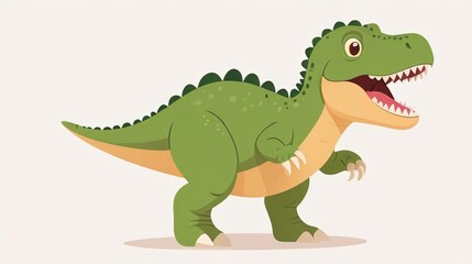 Naklejka premium simple cute dino cartoon illustration